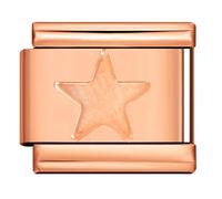 Mon & Sons Star Constellation Starfish Twinkle Rose Gold Silver Italian 9mm Link Stainless Steel Bracelet Charm Compatible With 9mm Link
