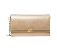 Mona Large Metallic Saffiano Leather Clutch ONE SIZE