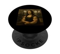 Mona Lifta Leonardo Da Vinci Funny Weightlifting Mona Lifta PopSockets Adhesive PopGrip
