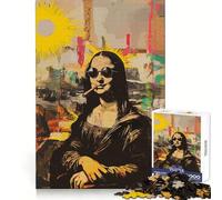 Mona Lisa Basquiat Style 1000 Piece Jigsaw Puzzles for Adults Jigsaw Brain Think Pastime Game Real Challenge Xmas Santa Gift (38x26cm)