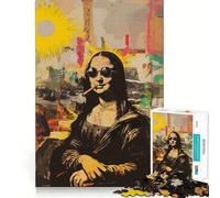 Mona Lisa Basquiat Style 1000 Pieces Jigsaw Puzzles for Adults Indoor Play Fine Detail Home Activity (38x52cm)