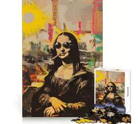 Mona Lisa Basquiat Style 1000 Pieces Jigsaw Puzzles for Adults Indoor Play Fine Detail Home Activity (38x52cm)