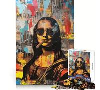Mona Lisa Basquiat Style Jigsaw for Teenagers1000 Pieces Cognitive Boost Nice Thick Family Bond Santa Surprise (38x52cm)