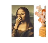 Mona Lisa Bathroom Art, Vintage Humor Bathroom Wall Painting Decoration, Mona Lisa Portrait, Classical Aesthetics Painting Picture For Toilet Washroom Wall Decor