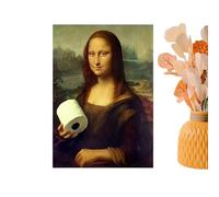 Mona Lisa Bathroom Painting Art, Holding Her Nose Picture, Classical Painting Wall Arts, Funny Parody MonaLisa Wall Art Poster, Humor Amusing Prints Posters,Vintage Humor Bad Smell Toilet Poster Print