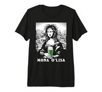 Mona Lisa Beer Lover Irish Funny St. Patrick's Day Premium T-Shirt