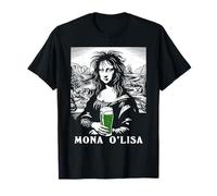 Mona Lisa Beer Lover Irish Funny St. Patrick's Day T-Shirt
