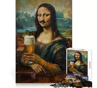 Mona Lisa Beer Mustache 1000 Piece Jigsaw Puzzles- Reason Skill Smooth Joint Happy Challenge (38x26cm)