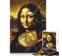 Mona Lisa Bitcoin Jigsaw Puzzles for Teenagers 1000 Brain Think Precise Cut Real Challenge Art Piece (38x26cm)