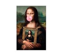 Mona Lisa Bubble Gum 2 Canvas Poster Bedroom Decor Sports Landscape Office Room Decor Gift Unframe-style 12x18inch(30x45cm)