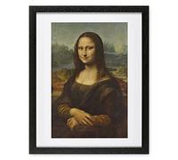 Mona Lisa by Leonardo Da Vinci, Framed Picture - Print of Famous Painting Wall Art Gift for Lounge, Dining Room or Hallway (15"x12" Black Frame)