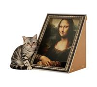 Mona Lisa Cat Bed | Wooden Mona Lisa Cat Scratcher Bed | Retro 4D Painting Frame Kitten Scratching Board | Novelty Art Picture Frame Cats Claw Grinder Boards Decor for Bedroom & Living Room