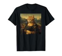 Mona Lisa Cat, Leonardo Davinci Renaissance Parody Artwork T-Shirt