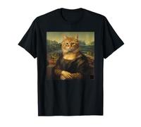 Mona Lisa Cat, Leonardo Davinci Renaissance Parody Artwork T-Shirt