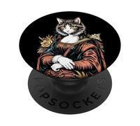 Mona Lisa Cat Lover Leonardo Da Vinci Vintage Cute Kitty Art PopSockets Adhesive PopGrip