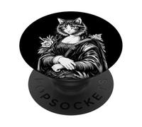 Mona Lisa Cat Lover Leonardo Da Vinci Vintage Cute Kitty Art PopSockets Adhesive PopGrip