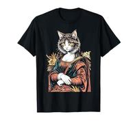 Mona Lisa Cat Lover Leonardo Da Vinci Vintage Cute Kitty Art T-Shirt