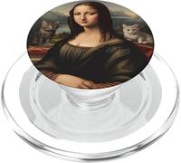 Mona Lisa Cat Mom Funny Art Painting Cat Lover PopSockets PopGrip for MagSafe