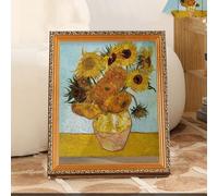 Mona Lisa Cat Scratcher Bed, Art 4D Oil Painting Cat Frame Nest for Artist Kitten, Cardboard House & Scratcher, House with Vintage Art Picture Frame (Sunflower)
