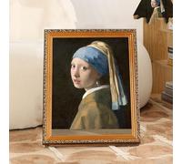 Mona Lisa Cat Scratcher Bed, Art 4D Oil Painting Cat Frame Nest for Artist Kitten, Cardboard House & Scratcher, House with Vintage Art Picture Frame (Pearl Maiden)
