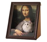 Mona Lisa Cat Scratcher Bed, Art 4D Oil Painting Cat Frame Nest for Artist Kitten, Cardboard House & Scratcher, House with Vintage Art Picture Frame (Mona Lisa)