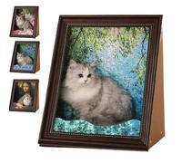Mona Lisa Cat Scratcher Bed, Art 4D Oil Painting Frame Nest for Artist Kitten, Famous Oil Painting Frame Cardboard Cat House, Cardboard Cat House & Scratchers (Style B)