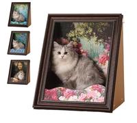 Mona Lisa Cat Scratcher Bed, Art 4D Oil Painting Frame Nest for Artist Kitten, Famous Oil Painting Frame Cardboard Cat House, Cardboard Cat House & Scratchers (Style C)