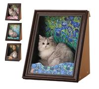 Mona Lisa Cat Scratcher Bed, Art 4D Oil Painting Frame Nest for Artist Kitten, Famous Oil Painting Frame Cardboard Cat House, Cardboard Cat House & Scratchers (Style D)