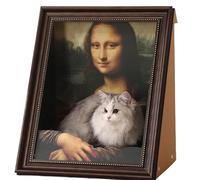 Mona Lisa Cat Scratcher Bed, Cardboard House & Scratcher, Creative Cardboard Cat Houses with Iconic Art Frame, Cardboards House (Retro)
