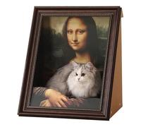 Mona Lisa Cat Scratcher Bed, Cat Living in Famous Painting, Art 4D Oil with Arm Front Panels, Easy-to-Assemble Bed Couch Cave Condo Creative Home Decoration (Mona Lisa,One Size)