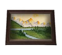 Mona Lisa Cat Scratcher Bed, Cat Living in Famous Painting, Mona Lisa, 4D Oil Painting Frame Nest, Easy-to-Assemble Bed Couch Cave Condo Creative Home Decoration (L,Brown Frame)