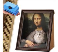 Mona Lisa Cat Scratcher Bed Famous Oil Painting Frame Cardboard Cat House 2025 with Arm Front Panel Easy-to-Assemble Bed Couch Cave Condo Creative Home Decoration