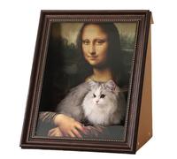 Mona Lisa Cat Scratcher Bed, Famous Oil Painting Frame Cardboard Cat House, 2025 with Arm Front Panel, Easy-to-Assemble Bed Couch Cave Condo Creative Home Decoration
