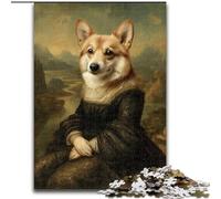 Mona Lisa Corgi 1000 Piece Jigsaw Puzzles, for Educational Game Challenge Toy Birthday Present, Gifts, Wall Art (50x75cm)