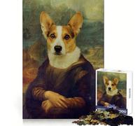 Mona Lisa Corgi Dog Parody Jigsaw Puzzles 1000 Pieces for Adults Creative Play Sharp Detail Real Challenge Home Art (50x75cm)