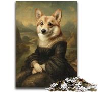 Mona Lisa Corgi Jigsaw Puzzles for Adults Teenagers Jigsaws Puzzle,Help The Brain Exercise Addictive Toys to Cultivate Patience A Work of Art (70X100cm)