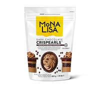Mona Lisa Crispearls by Callebaut (Dark Chocolate, 4 x 800g Bags) - Resealable Velcro 800g Bag - Flavoured coated cereal balls for decorating cakes, cupcakes, waffles, crepes, pancakes