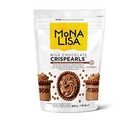 Mona Lisa Crispearls by Callebaut (Milk Chocolate, 1 x 800g Bag) - Resealable Velcro 800g Bag - Flavoured Coated Cereal Balls for Decorating Cakes, Cupcakes, Waffles, Crepes, Pancakes