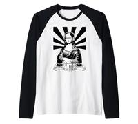 Mona Lisa DJ Headphones Renaissance Art Music Lover Raglan Baseball Tee