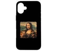 Mona Lisa Drinks Bubble Boba Tea Milk Case for iPhone 16 Plus