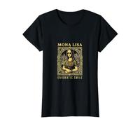 Mona Lisa Enigmatic Smile - Modern Art Value Graphic T-Shirt, Women, Black, L
