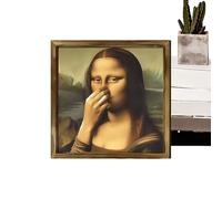 Mona Lisa Funny Bathroom Wall Art, 20x20cm Parody Mona Lisa Bathroom Toilet Wall Art Decoration, Long-lasting Fade-resistant, Designed Specifically For Toilets, Bathrooms, Or Relaxation Areas