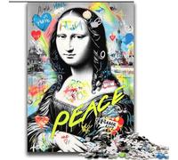 Mona Lisa Graffiti Jigsaw Puzzles for Teenagers 2000 Piece, Suitable for Ages 14 And Up Family Fun It Is Ideal As A Gift for The Whole Family (70x100cm)