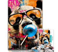 Mona Lisa Graffiti Puzzles 1000 Pieces for Teenagers,Pattern Assembly Fun at Home Activities,Birthday Present,Travel Gifts 38x26cm