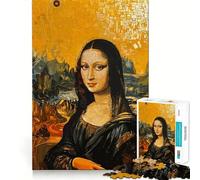 Mona Lisa Gustav Klimt Art 1000 Piece Jigsaw Puzzles- Enjoyable Game Bright Color Family Enjoyable Perfect Art (38x52cm)