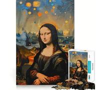 Mona Lisa Gustav Klimt Art for Adults 1000 Piece Jigsaw Puzzle Serene Game Perfect Connection Pattern Build Birthday Surprise (50x75cm)