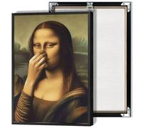 Mona Lisa Hand Gesture Parody Poster Humorous Hand-To-Nose Pose Canvas Wall Art Renaissance Satire Leonardo Da Vinci Prints Painting For Home Bedroom Dorm Wall Decor 8x10in Framed