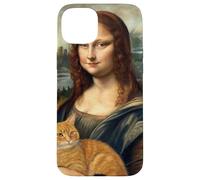 Mona Lisa Holding Cat Renaissance Art Parody Case for iPhone 15 Plus