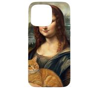 Mona Lisa Holding Cat Renaissance Art Parody Case for iPhone 15 Pro Max