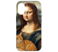 Mona Lisa Holding Cat Renaissance Art Parody Case for iPhone 16